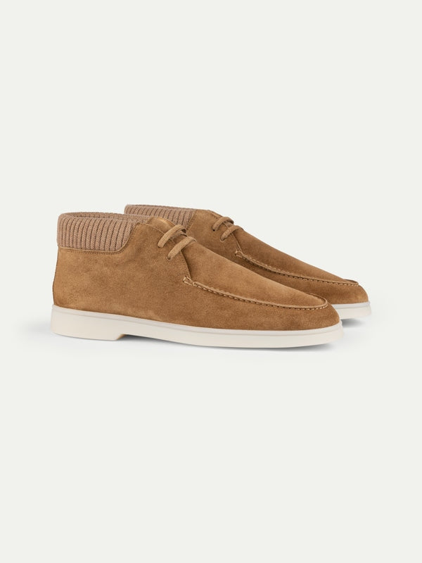 Balishoes Men's Beige Suede Knit Collar Desert Boot