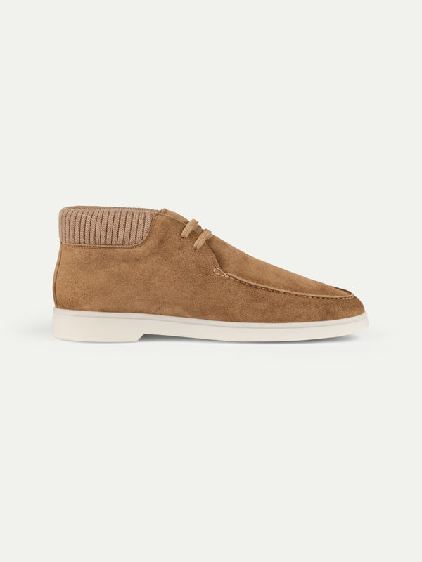 Balishoes Men's Beige Suede Knit Collar Desert Boot