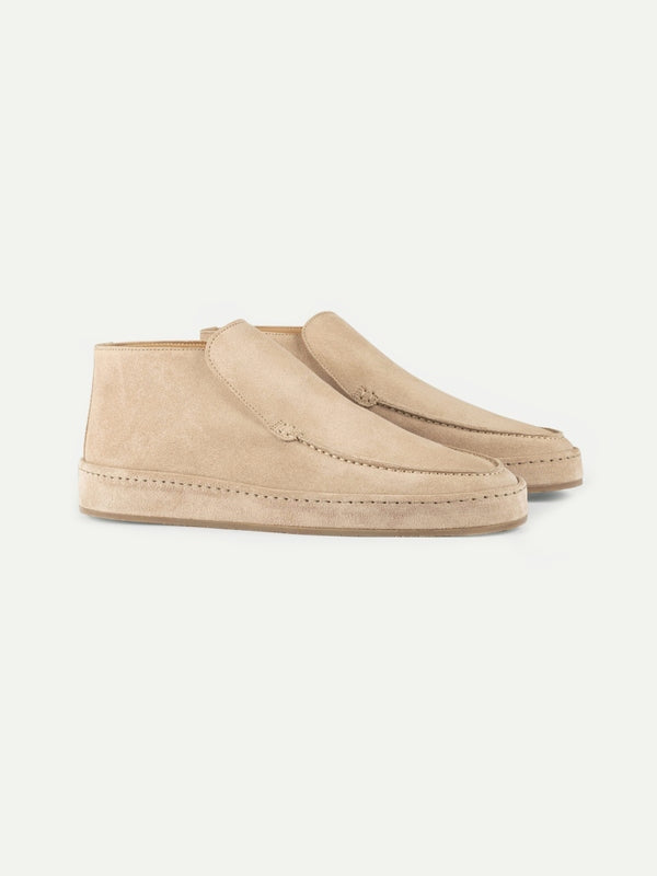 Balishoes Men's Light Beige Suede Stitched Sole City Loafer