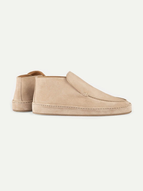 Balishoes Men's Light Beige Suede Stitched Sole City Loafer
