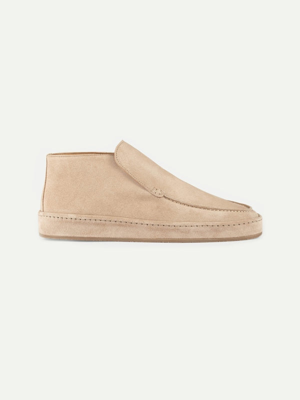 Balishoes Men's Light Beige Suede Stitched Sole City Loafer