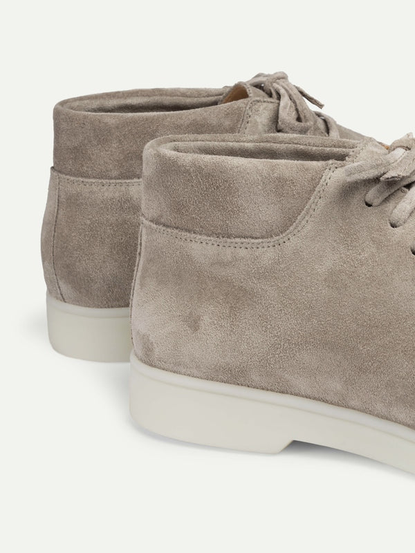 Balishoes Men's Light Grey Suede Lace-Up Desert Boot