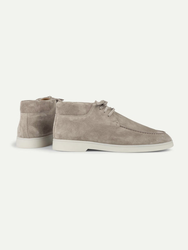Balishoes Men's Light Grey Suede Lace-Up Desert Boot