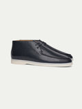 Balishoes Men's Navy Grained Leather Lace-Up Desert Boot